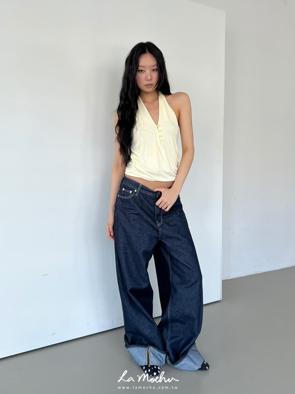 同色扣掛脖馬卡龍背心(闆娘清單)